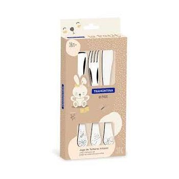 Jogo De Talheres Infantil Le Petit 3Pc 1 Colher, 1 Garfo E  1  Faca  100G