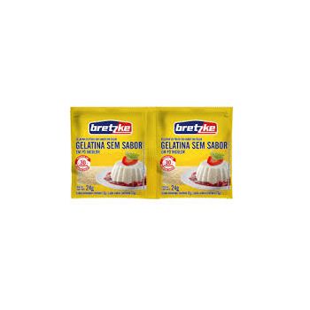 Gelatina Incolor Sem Sabor Bretzke 24G Sachê Duplo