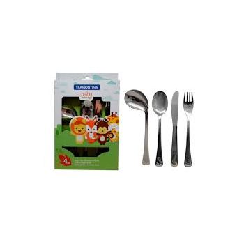 Jogo De Talheres Infantil Baby Friends 3Pc 1 Colher, 1 Garfo , 1 Faca E 1 Colher Curvada 100G