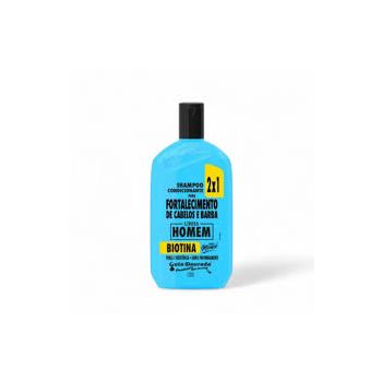 Shampoo Condicionante 2x1 Linha Homem Gota Dourada 430ml (Fortalecimento de Cabelos e Barba com Biotina)