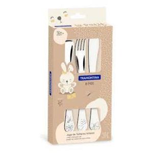 Jogo De Talheres Infantil Le Petit 3Pc 1 Colher, 1 Garfo E  1  Faca  100G