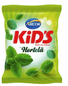 Bala Kids Arcor Hortelã 100G