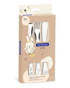Jogo De Talheres Infantil Le Petit 3Pc 1 Colher, 1 Garfo E  1  Faca  100G